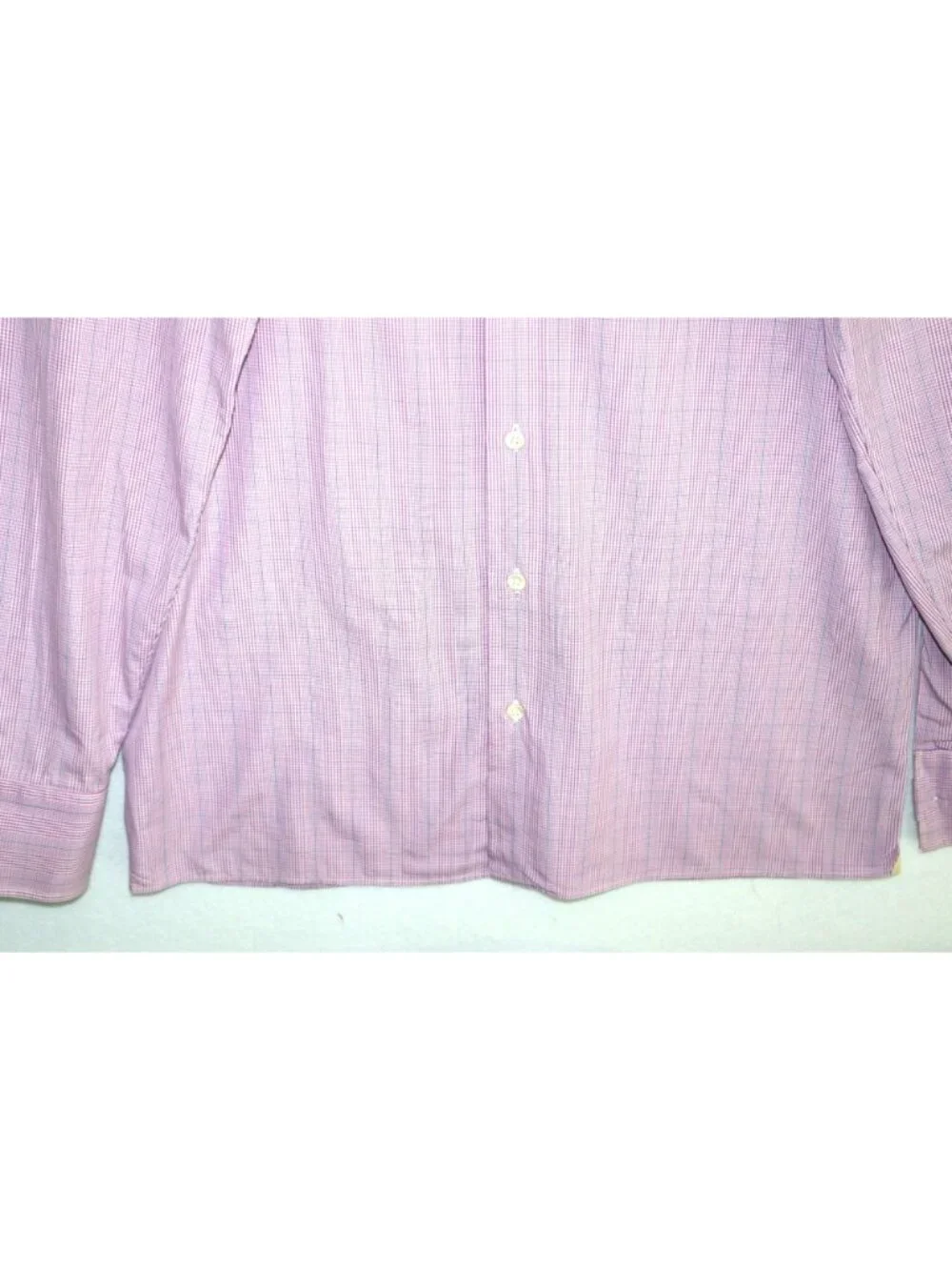 Decaro Men’s Pink Check Dress Shirt Long Sleeve Button Front Business Casual L